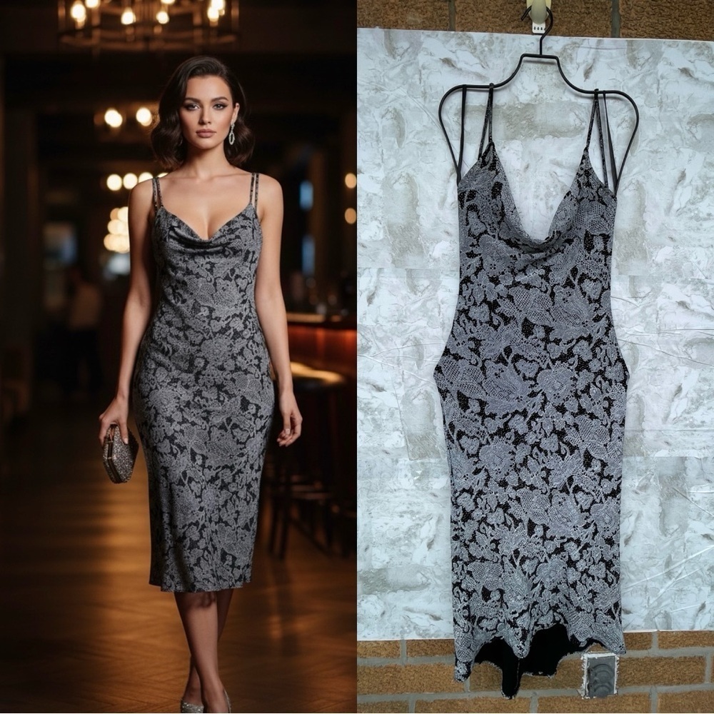 Alexia Admor New York cocktail metallic dress size small